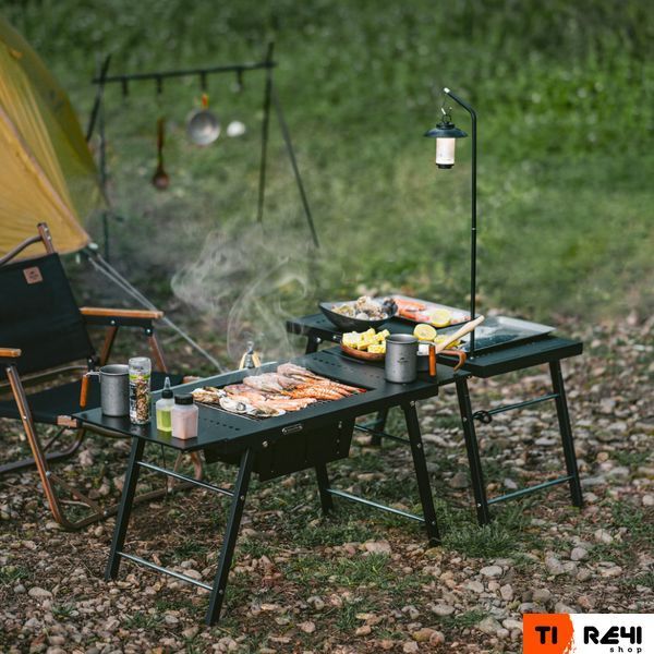 Стол для барбекю стальной Naturehike CNK2350CF018, черный 6976507663960 фото