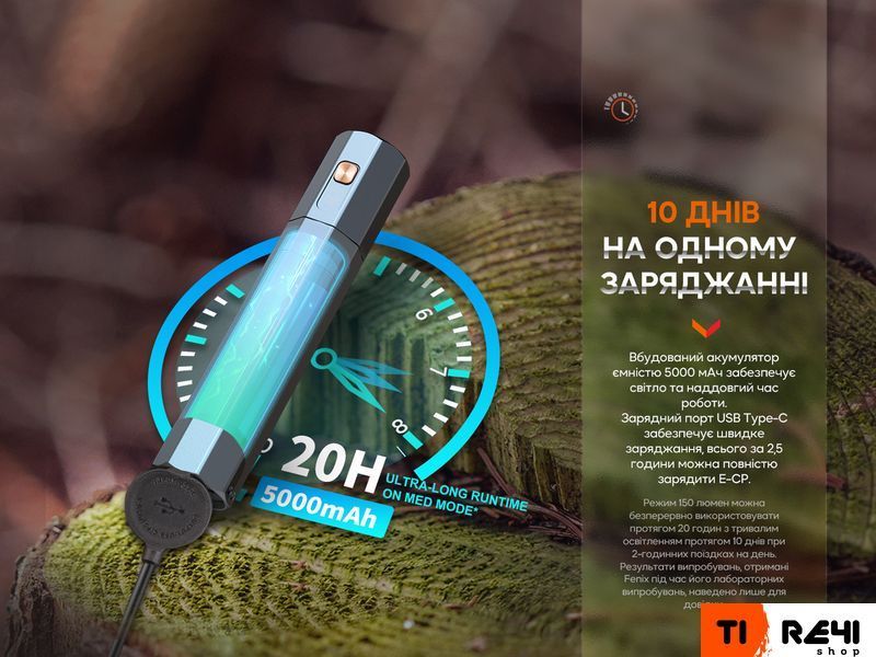 Ліхтар ручний Fenix E-CP блакитний E-CPblue фото