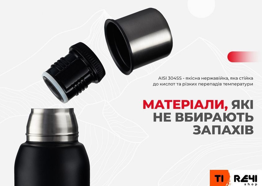 Термос Naturehike Q-9H NH19SJ010, 304 сталь, 1.0 л, чорний 6927595740248 фото