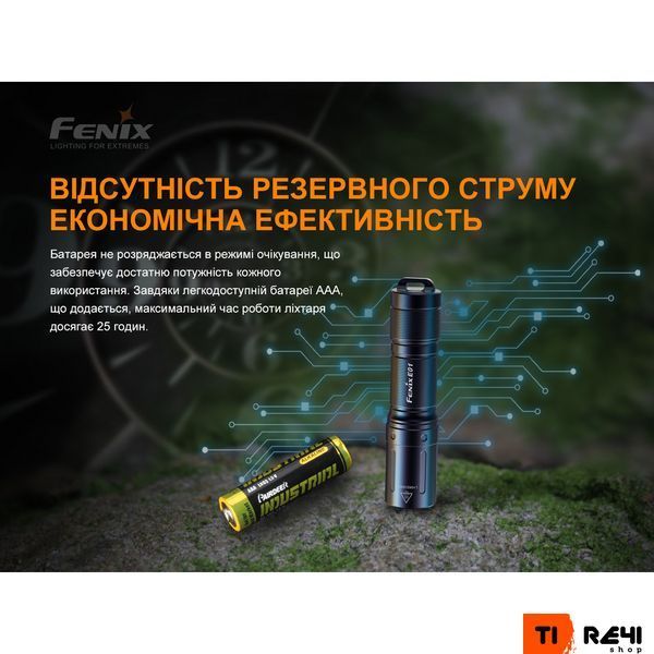 Ліхтар ручний Fenix E01 V2.0 чорний E01V20blk фото
