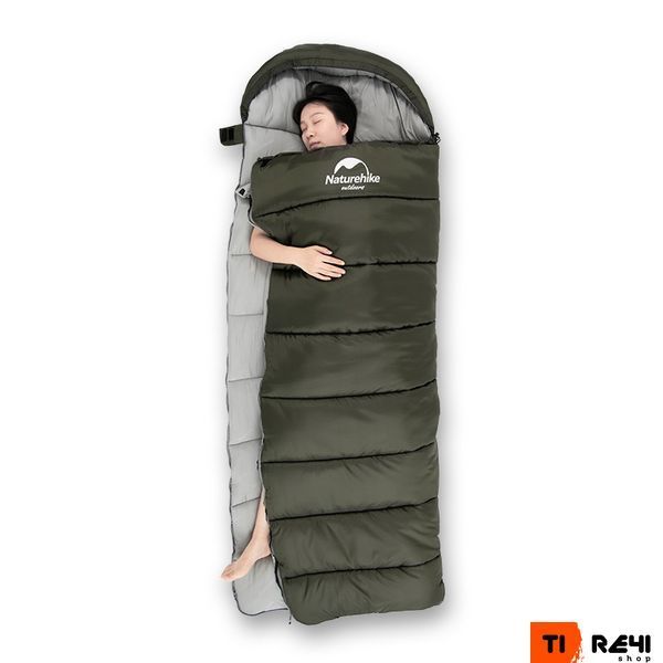 Спальник с капюшоном Naturehike U350S NH20MSD07, (-3&deg;C), правый, темно-зеленый 6927595764329-R фото