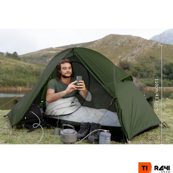 Палатка сверхлегкая одноместная с футпринтом&nbsp;Naturehike Cycling&nbsp;1&nbsp;NH18A095-D, 210T, темный зеленый 6927595735671 фото