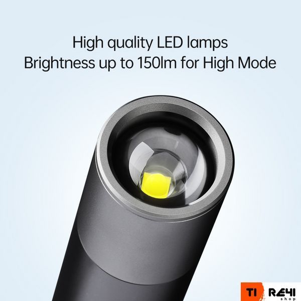 Кишеньковий ручний акумуляторний ліхтар Nextool Zoom Flashlight, 150 лм, алюмінієвий корпус (NE20162, NE20163) NE20162 фото