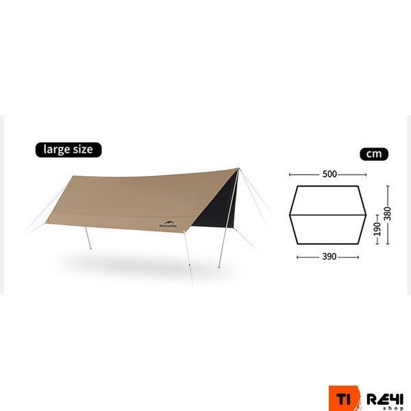 Тент універсальний Naturehike CNK2350WS015, розмір L, бежевий 6976023926334 фото