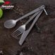 Набор столовых приборов (ложка, вилка, нож) из титана Naturehike NH19T011-D, серый с мешочком 6927595736739 фото 3