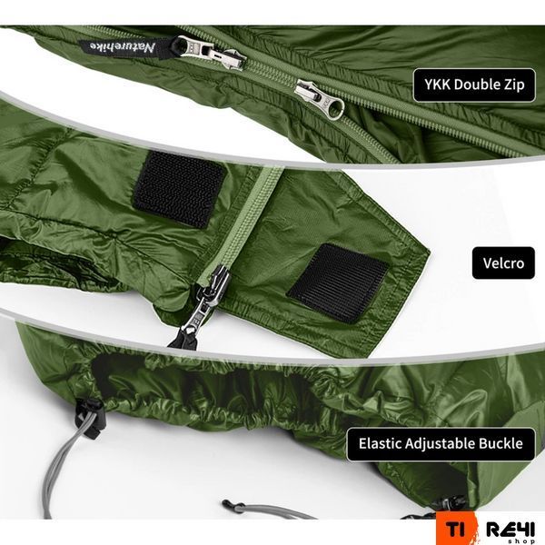 Спальный мешок с натуральным пухом Naturehike CWM295 CNK2300SD013, зеленый 6976023920882 фото