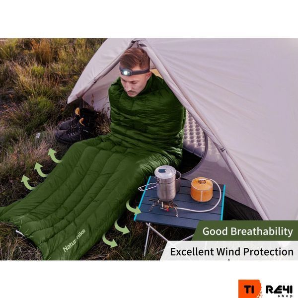 Спальный мешок с натуральным пухом Naturehike CWM295 CNK2300SD013, зеленый 6976023920882 фото