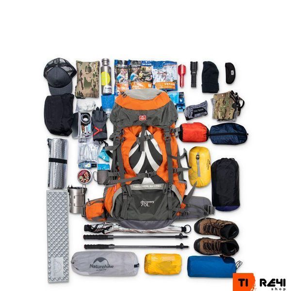 Рюкзак туристичний Naturehike NH70B070-B, 70 л + 5 л, чорний 6975641887485 фото