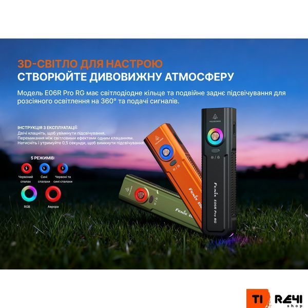 Ліхтар Fenix E06R PRO RG, зелений E06RPRORGG фото