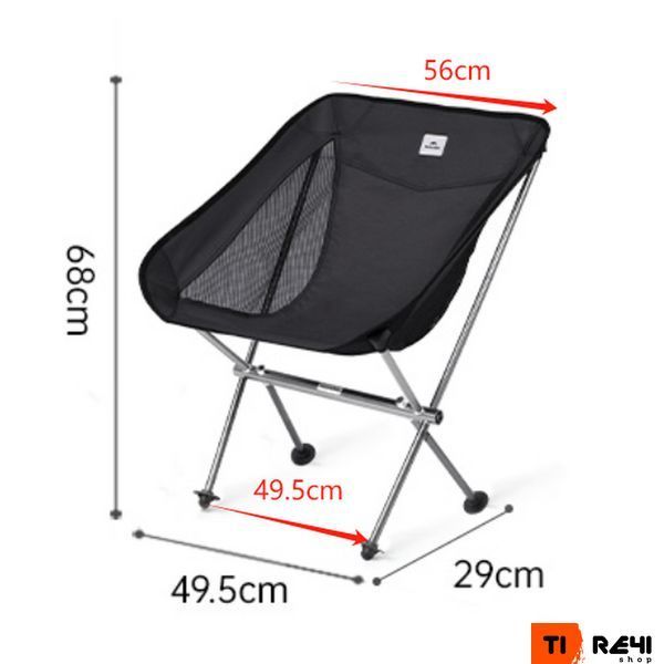 Стілець складаний Naturehike Stellaluna L04 CNK2450JJ015, розмір M, алюміній, чорний 6976023929939 фото
