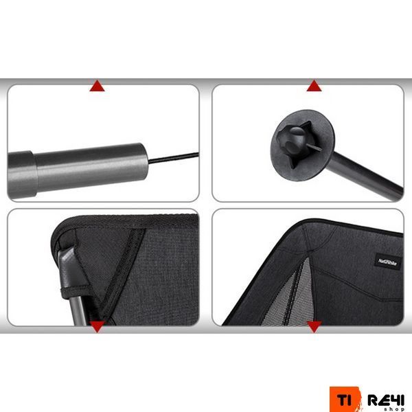 Стілець складаний Naturehike Stellaluna L04 CNK2450JJ015, розмір M, алюміній, чорний 6976023929939 фото