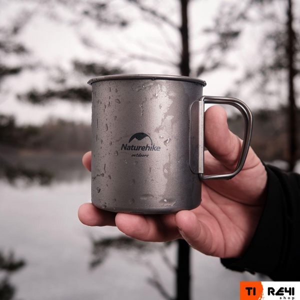Кружка титанова з ручкою 450 мл Naturehike NH20CJ005 6927595745786 фото