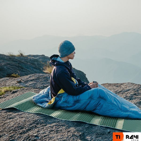 Килимок туристичний складаний одномісний IXPE Naturehike CNK2450WS044 з алюмінієвою плівкою, 195x60x1.8 см, оливковий 6927595788356 фото