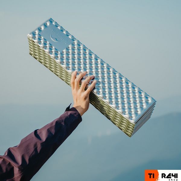 Килимок туристичний складаний двомісний IXPE Naturehike CNK2450WS044 з алюмінієвою плівкою, 200x120x1.8 см, оливковий 6927595789995 фото