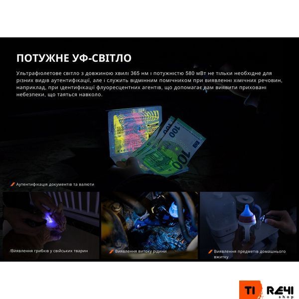 Ліхтар наключний Fenix E06R сірий E06RGray фото