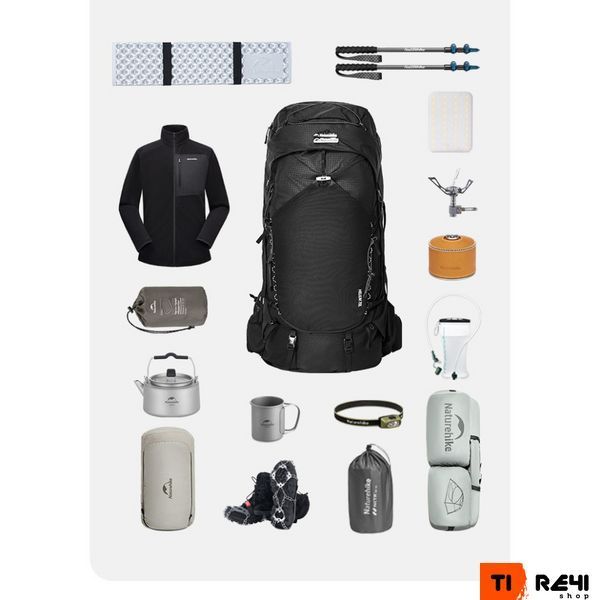 Рюкзак туристический Naturehike Helium CNK2450XB014, 70 л, черный, L 6975641883883 фото