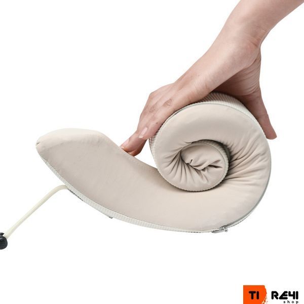 Подушка хлопковая для шеи, с памятью Naturehike CNK2450WS019, бежевая 6975641882756 фото