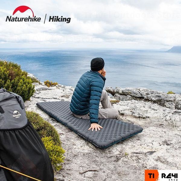 Матрац туристичний надувний двомісний Naturehike CNH22DZ018, надлегкий, 196x120x7 см, чорний, для туризму із мішком для надування 6975641888772 фото
