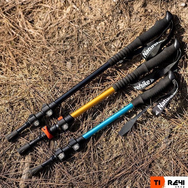 Трекінгова палиця 3-сек. Naturehike Men ST 01 6061 AL NH17D001-Z, алюміній, золотиста 6975641885658 фото