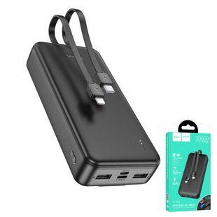 Повербанк HOCO J118A 20000mAh з вбудованими кабелями Type-C/Lightning |2USB/1Type-C| Чорний 11333 фото