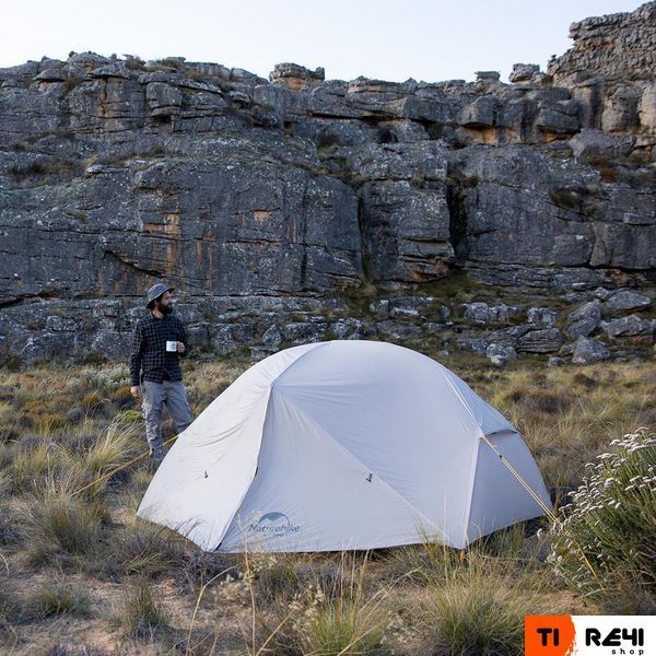 Палатка сверхлегкая двухместная с футпринтом Naturehike Mongar NH17T007-M, 20D, серый 6927595708071 фото