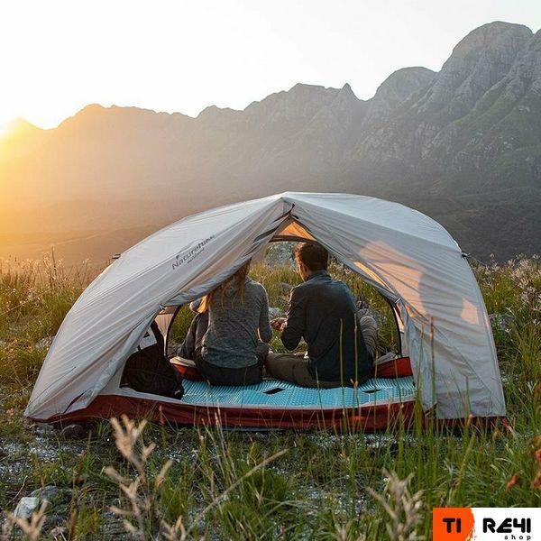Намет надлегкий двомісний з футпринтом Naturehike Star-River 2 Updated NH17T012-T, 20D, сіро-червоний 6927595716489 фото