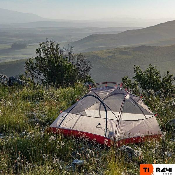 Намет надлегкий двомісний з футпринтом Naturehike Star-River 2 Updated NH17T012-T, 20D, сіро-червоний 6927595716489 фото
