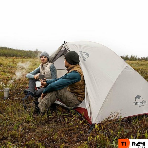 Намет надлегкий двомісний з футпринтом Naturehike Star-River 2 Updated NH17T012-T, 20D, сіро-червоний 6927595716489 фото