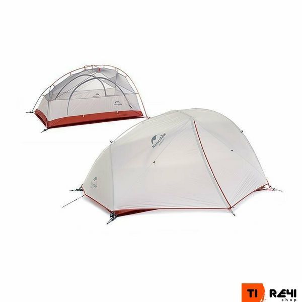 Намет надлегкий двомісний з футпринтом Naturehike Star-River 2 Updated NH17T012-T, 20D, сіро-червоний 6927595716489 фото