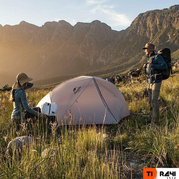 Намет надлегкий двомісний з футпринтом Naturehike Star-River 2 Updated NH17T012-T, 20D, сіро-червоний 6927595716489 фото