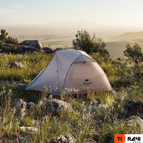 Намет надлегкий двомісний з футпринтом Naturehike Star-River 2 Updated NH17T012-T, 20D, сіро-червоний 6927595716489 фото