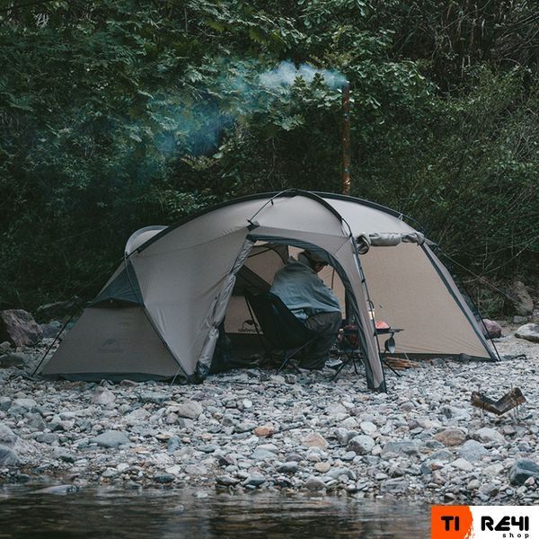 Палатка двухместная с большим тамбуром и навесом Naturehike Shandi CNK2300ZP017, серая 6976023925122 фото