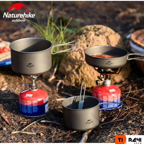 Кастрюля титановая со сложной ручкой 1300 мл Naturehike NH18T202-B 6927595733561 фото