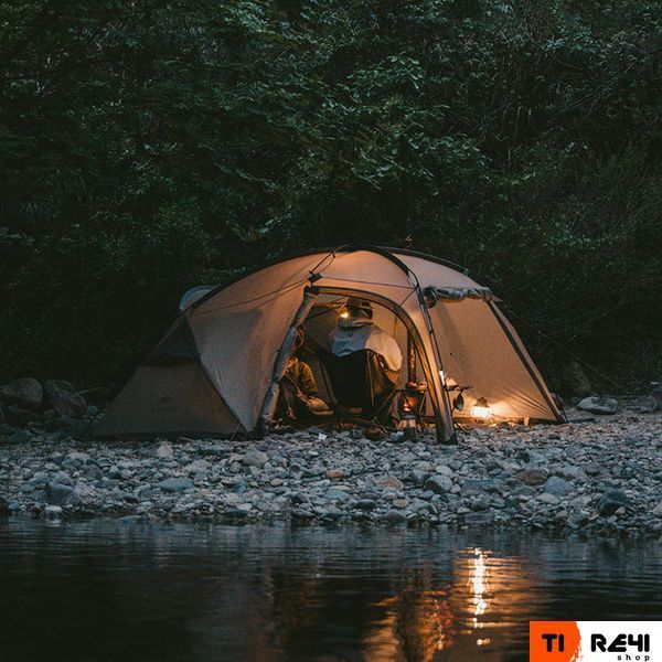 Палатка двухместная с большим тамбуром и навесом Naturehike Shandi CNK2300ZP017, серая 6976023925122 фото