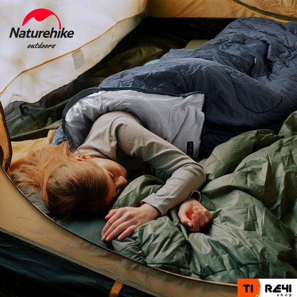 Спальник з капюшоном та закругленим дном Naturehike Y150 NH21MSD08 лівий, темно-блакитний 6976507663878 фото