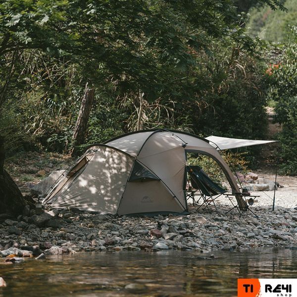 Палатка двухместная с большим тамбуром и навесом Naturehike Shandi CNK2300ZP017, серая 6976023925122 фото