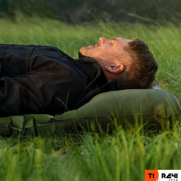 Матрац туристичний надувний одномісний Naturehike CNK2550WS019, 200x60x9.5 см, зелений, прямокутний із мішком для надування 6977465863195 фото