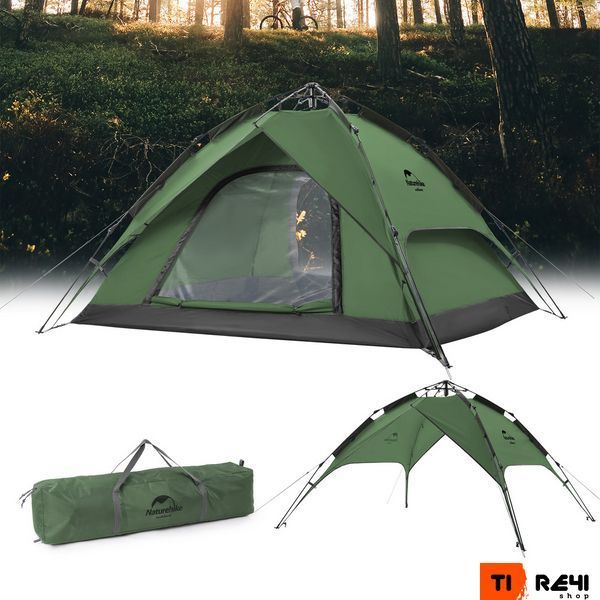 Палатка трехместная автоматическая Naturehike NH21ZP008, темно-зеленая 6976023922336 фото