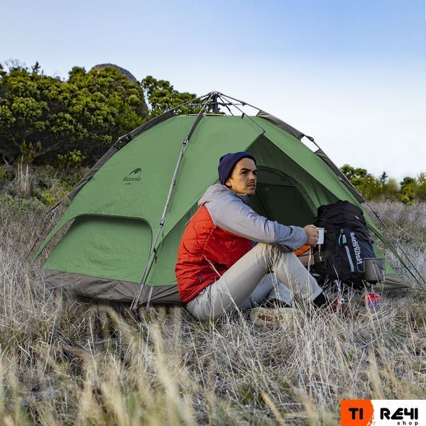 Палатка трехместная автоматическая Naturehike NH21ZP008, темно-зеленая 6976023922336 фото