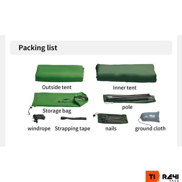 Палатка сверхлегкая двухместная&nbsp;Naturehike Cloud Up Base&nbsp;2 CNK2450WS032, зеленый 6927595798720 фото