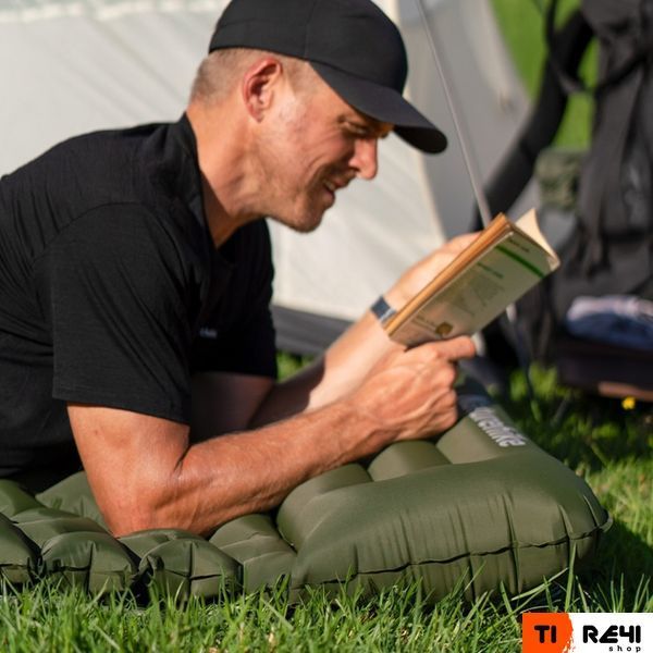 Матрац туристичний надувний одномісний Naturehike CNK2550WS019, 200x60x9.5 см, зелений, прямокутний із мішком для надування 6977465863195 фото