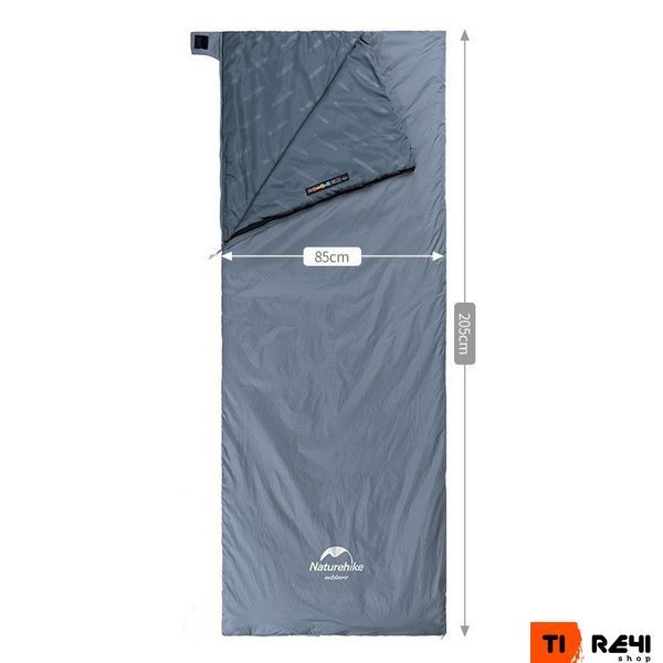 Спальник надлегкий Naturehike Ultralight LW180 NH21MSD09 правий, (15&deg;C), p-p XL, сіро-синій 6927595777978-R фото