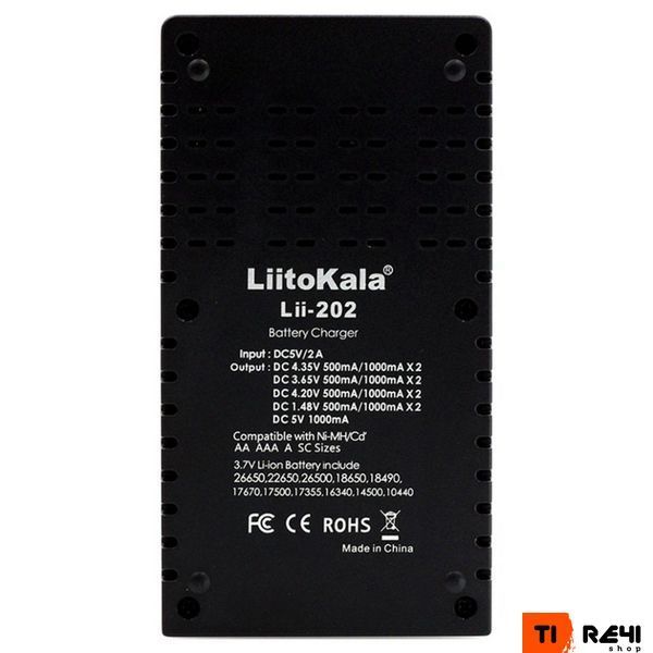 Зарядное устройство Liitokala Lii-202, Ni-Mh/Li-ion/Li-Fe/LiFePO4, Type-C, Powerbank, LED, Box Lii-202 фото