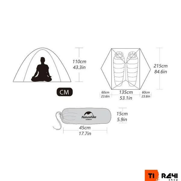 Палатка двухместная с ковриками Naturehike Star River 2 NH17T012-T, светло-зеленая 6927595716496 фото
