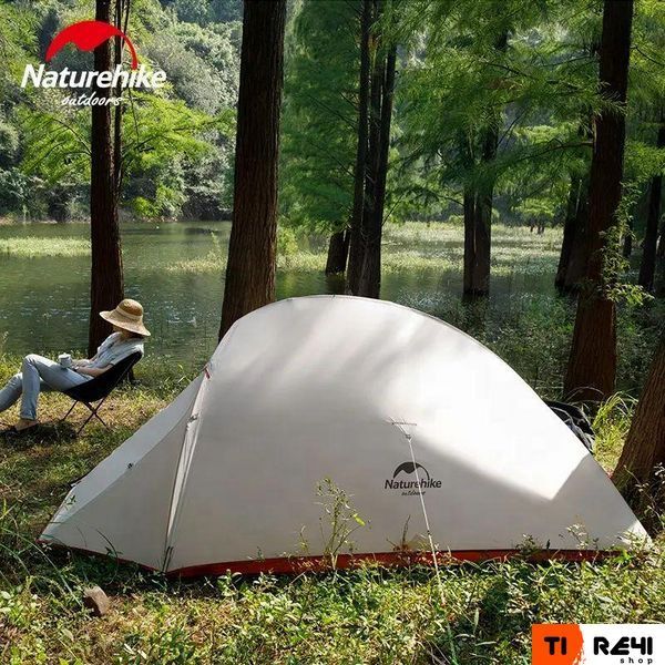 Палатка сверхлегкая трехместная с футпринтом Naturehike Cloud Up 3 Updated NH18T030-T, 20D, темно-зеленая 6927595765685 фото