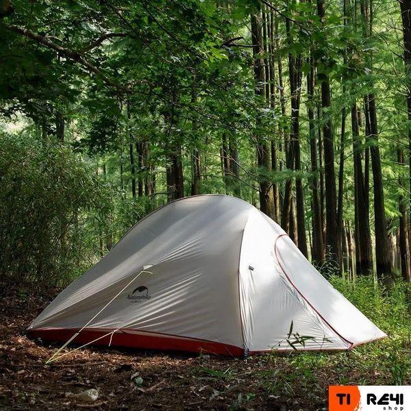 Палатка сверхлегкая трехместная с футпринтом Naturehike Cloud Up 3 Updated NH18T030-T, 20D, темно-зеленая 6927595765685 фото