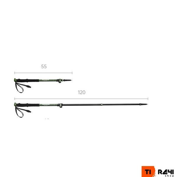 Трекінгова палиця 3-сек. Naturehike CNK2550DS010, 55-120 см, алюміній, зелена 6977465869371 фото