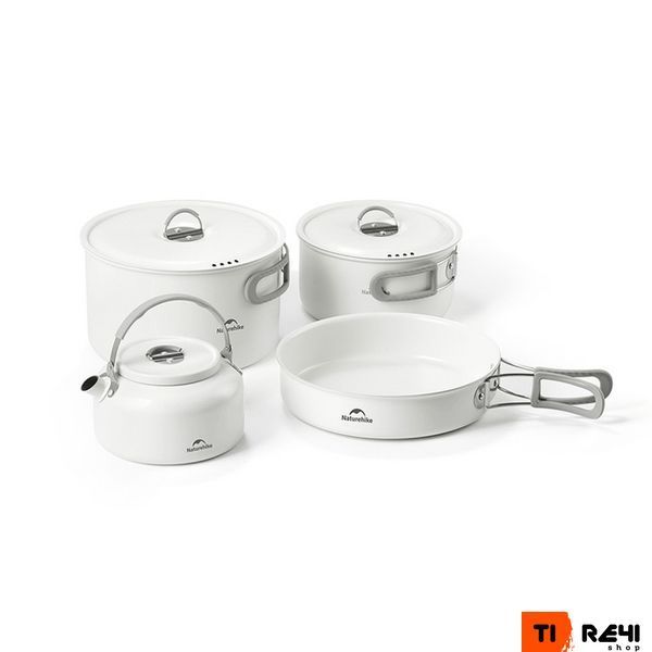 Чайник с керамическим антипригарным покрытием Naturehike CNK2450CF013 0,8 л, алюминий, белый 6927595706046 фото