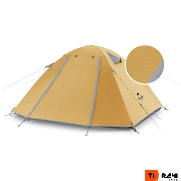 Палатка трехместная Naturehike P-Series NH18Z033-P 210T/65D, желтый 6927595783658 фото