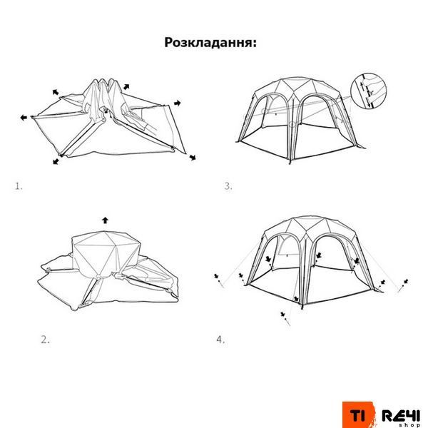 Тент для кемпинга Naturehike CNK230WS014, 4.6 м * 4,0 м, бежевый 6927595794685 фото
